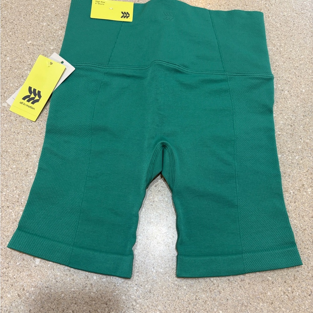 All in Motion Green Bike Shorts Women’s Size Small High Waist